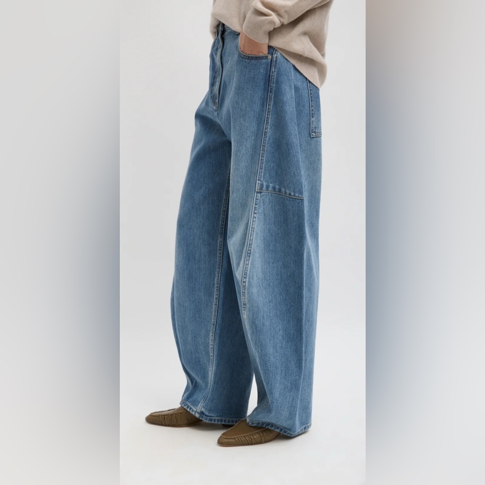 Tibi Classic Wash Denim Sid Jean Short Length